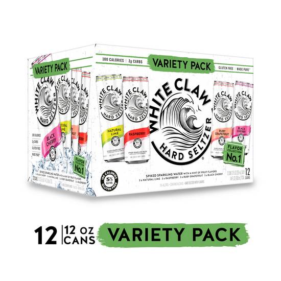 Order White Claw Variety, 12pk-12oz canned beer (5.0% ABV) food online from Checkout Food Stores #47 store, Houston on bringmethat.com