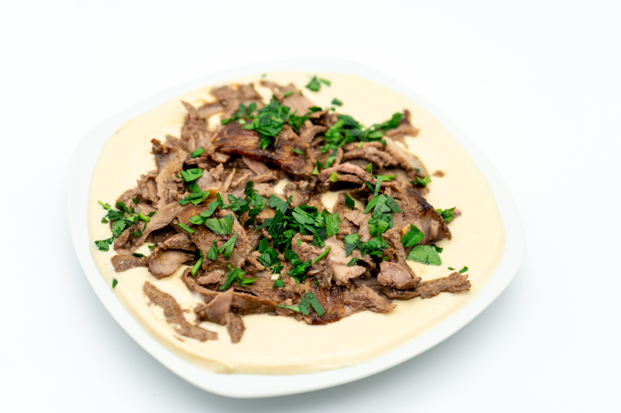 Order Hummus with Beef Shawerma food online from Sallora & Sam Bakery Grill And Catering store, Bridgeview on bringmethat.com