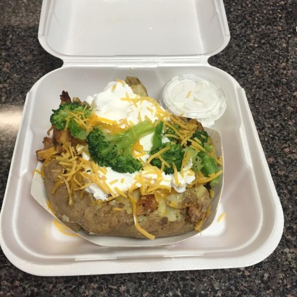 Order Baked Potato with Broccoli, Chicken and Cheese food online from Westridge Hots store, Rochester on bringmethat.com