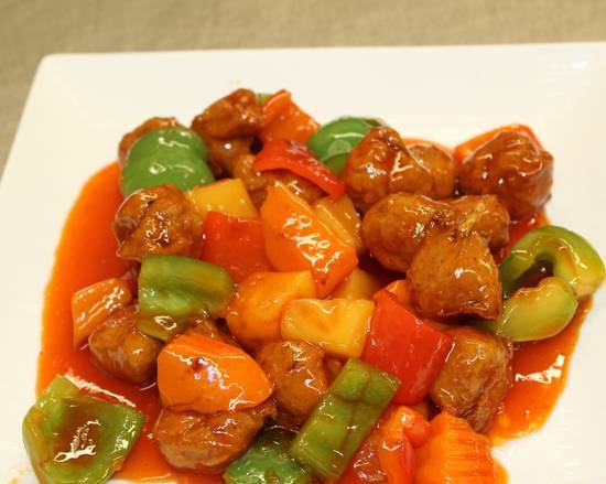 Order L02. Sweet & Sour Sauce Soy Chicken, Bell Peppers & Pineapple food online from Capital Restaurant store, San Francisco on bringmethat.com