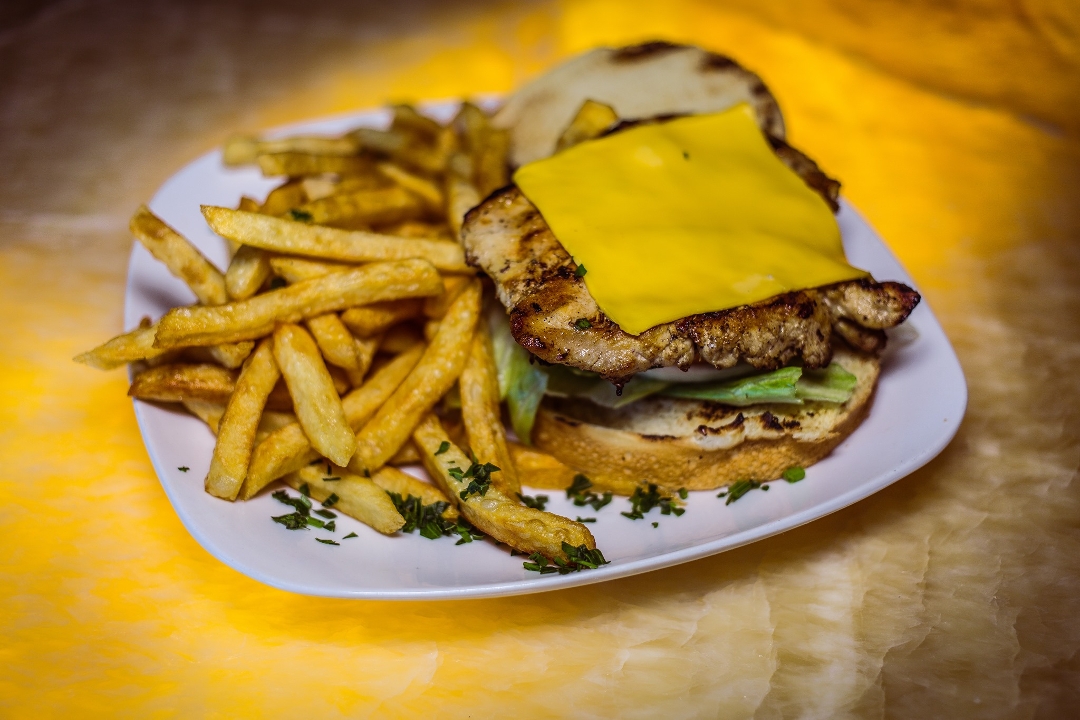 Order Chicken Breast Sandwich (with American cheese) food online from Kalamata Kitchen store, Oak Park on bringmethat.com