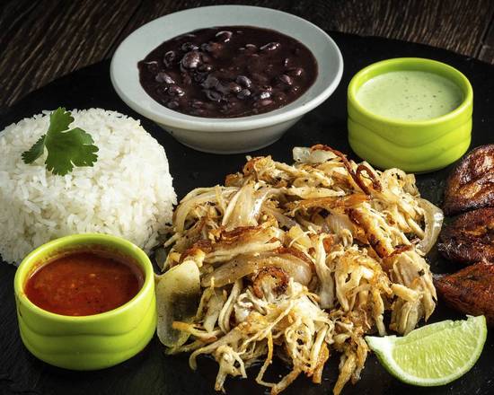Order Vaca Frita Chicken Plate food online from Dcuban Cafe store, Norcross on bringmethat.com