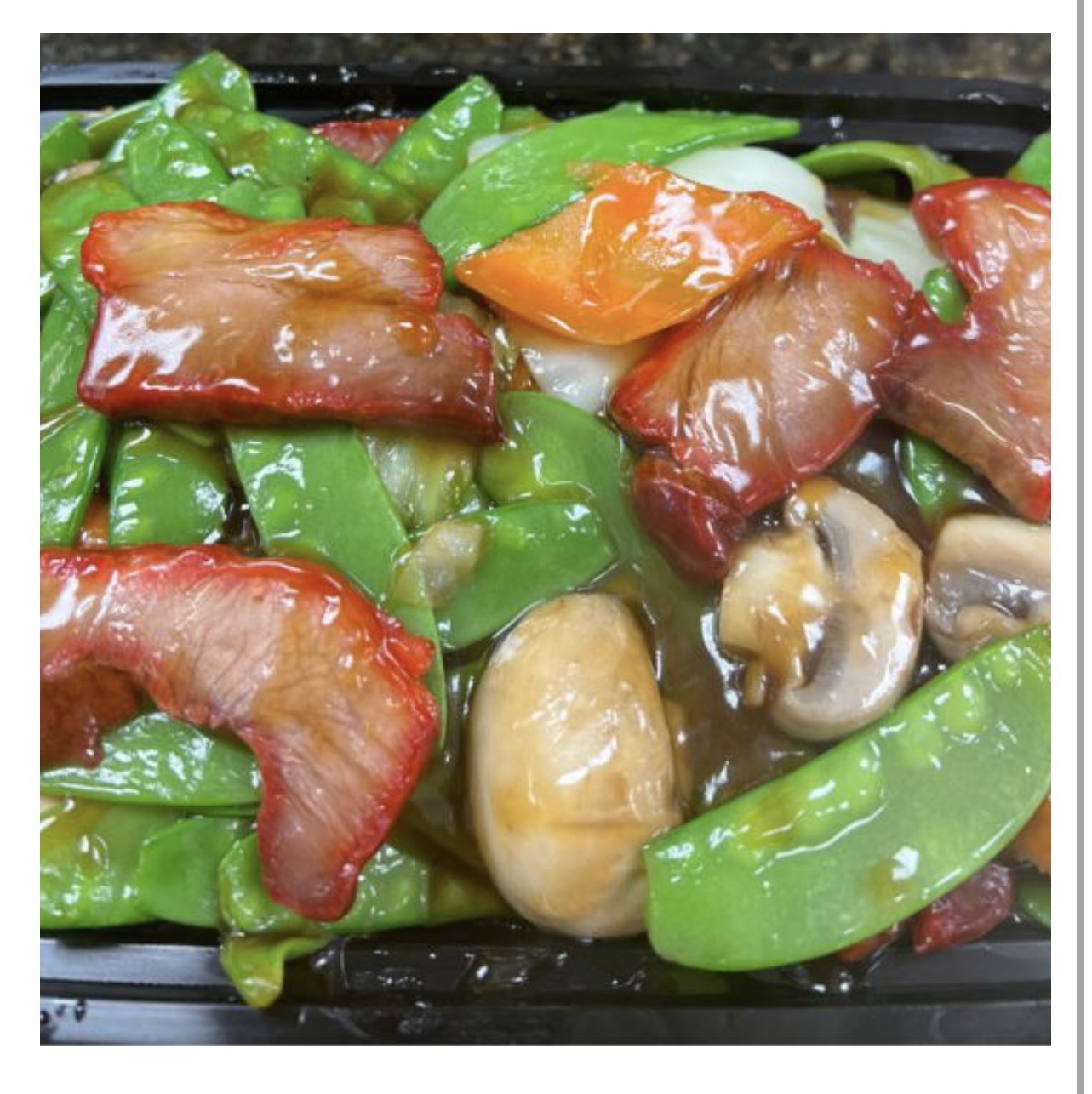 Order Roast Pork with Snow Peas 雪豆叉烧 food online from China Star store, Blue Bell on bringmethat.com