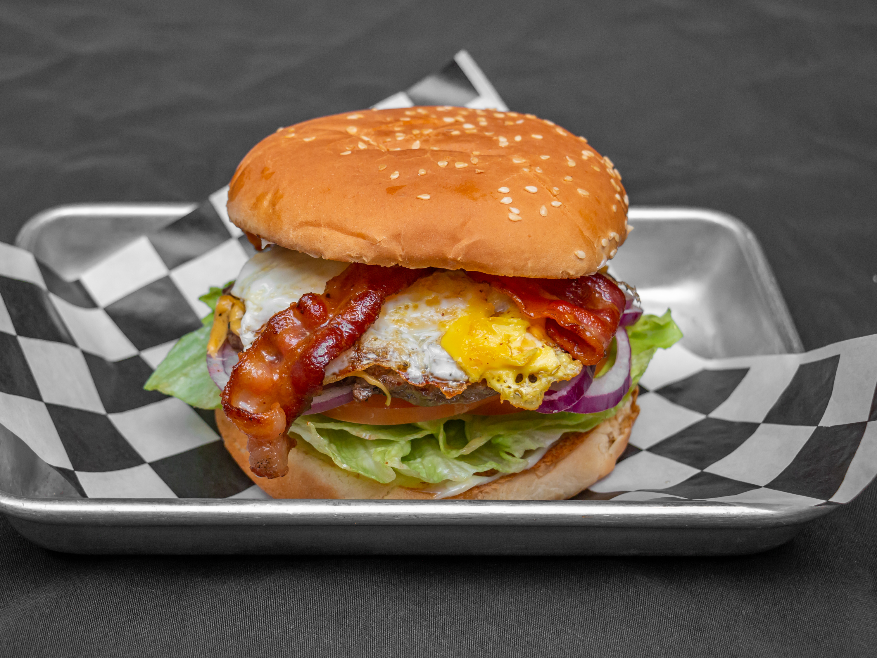 Order Breakfast Bacon Cheeseburger food online from The Workz store, Lancaster on bringmethat.com