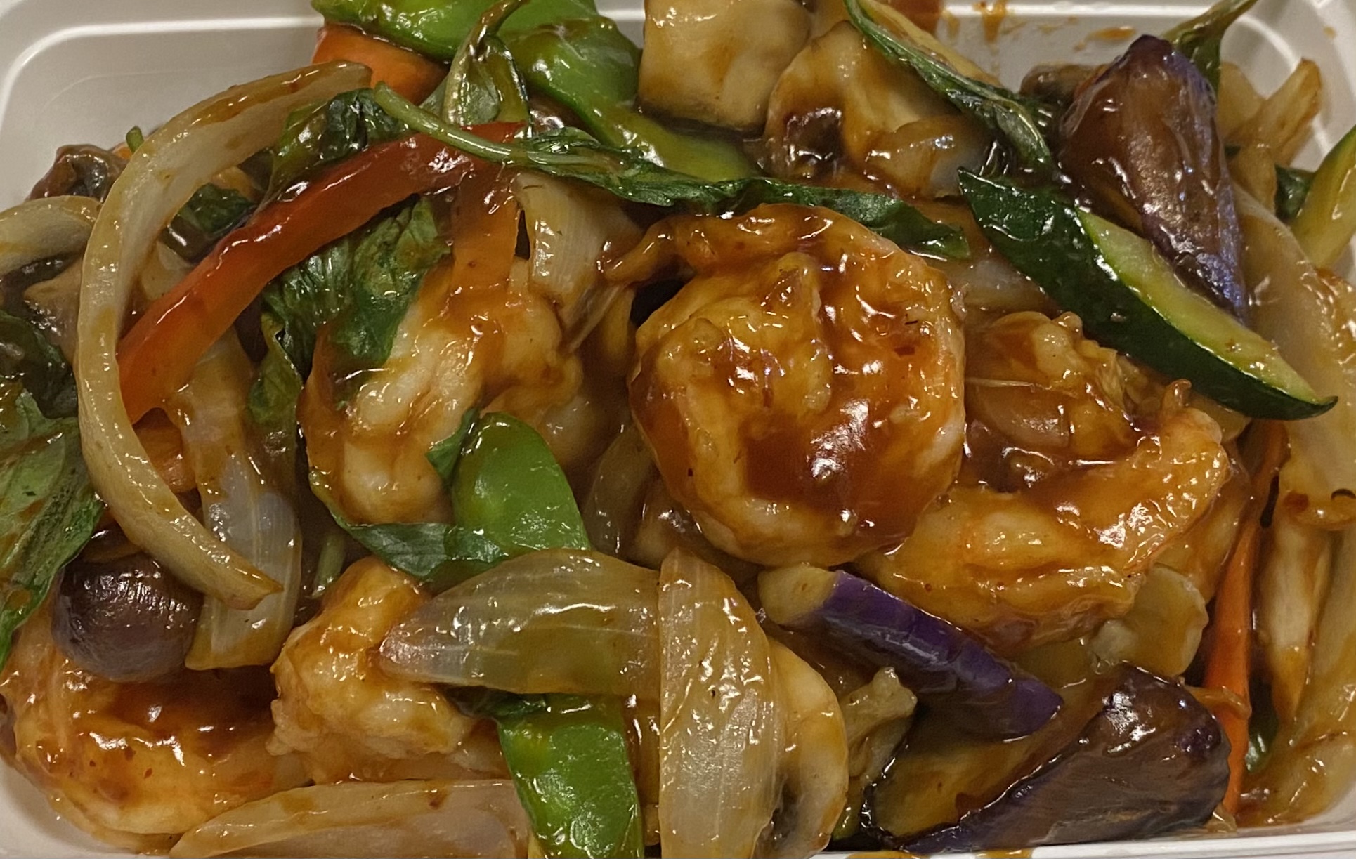 Order Thai Basil Shrimp九层塔虾 food online from Kumo Asian Fusion store, Brick on bringmethat.com