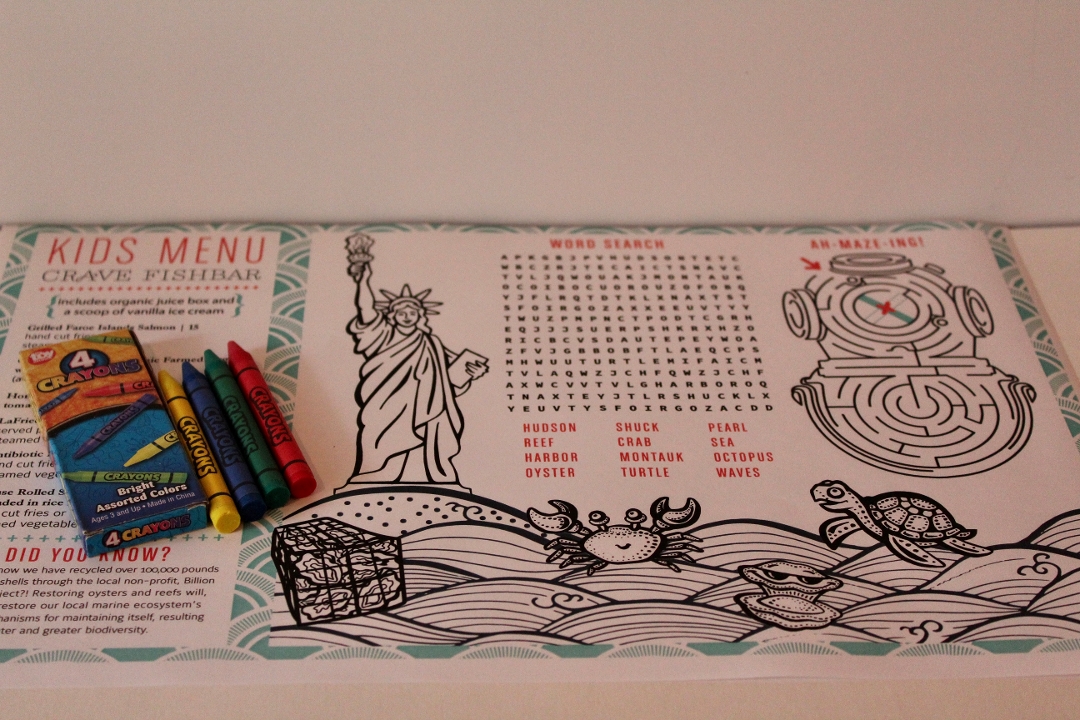 Order Kid's Menu & Crayons food online from Crave Fishbar store, New York on bringmethat.com
