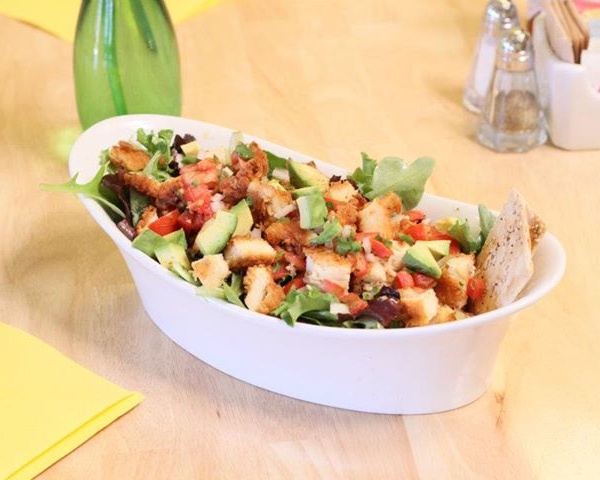 Order Spicy Crispy Chicken Salad food online from Bru's Wiffle - A Waffle Joint store, Santa Monica on bringmethat.com