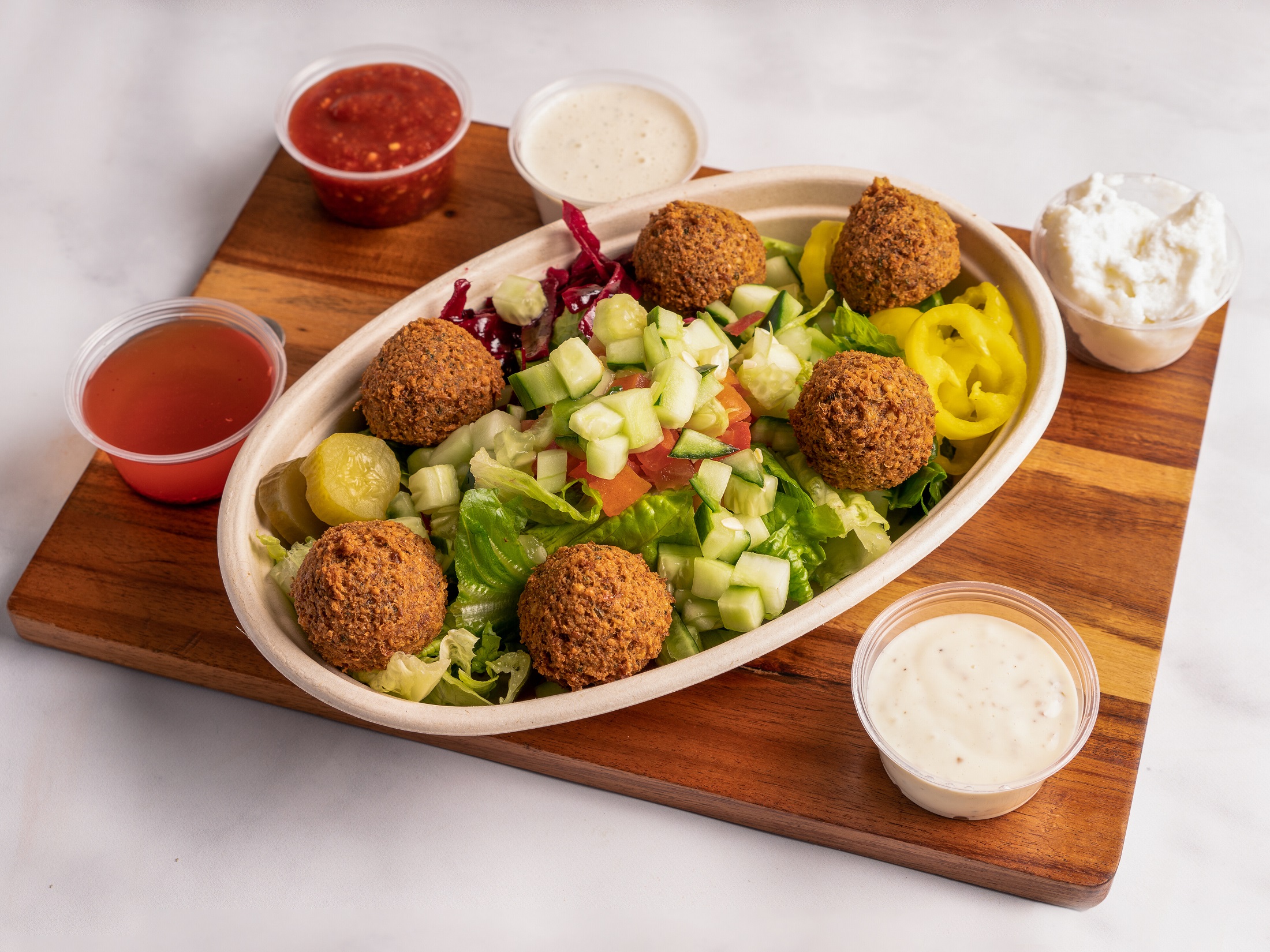 Order Salad Bowl food online from Zaytoon Mediterranean Grill store, Hilliard on bringmethat.com