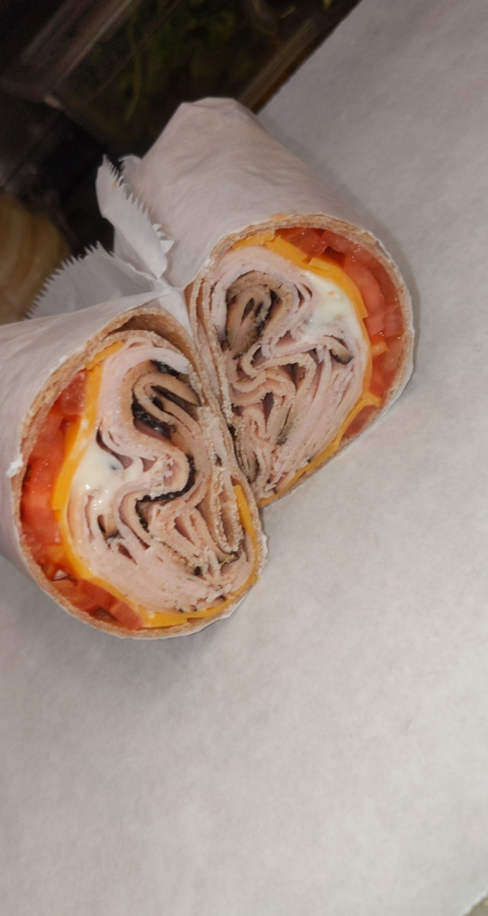 Order Turkey and Cheese Wrap food online from Super hero sub shop store, Jersey City on bringmethat.com