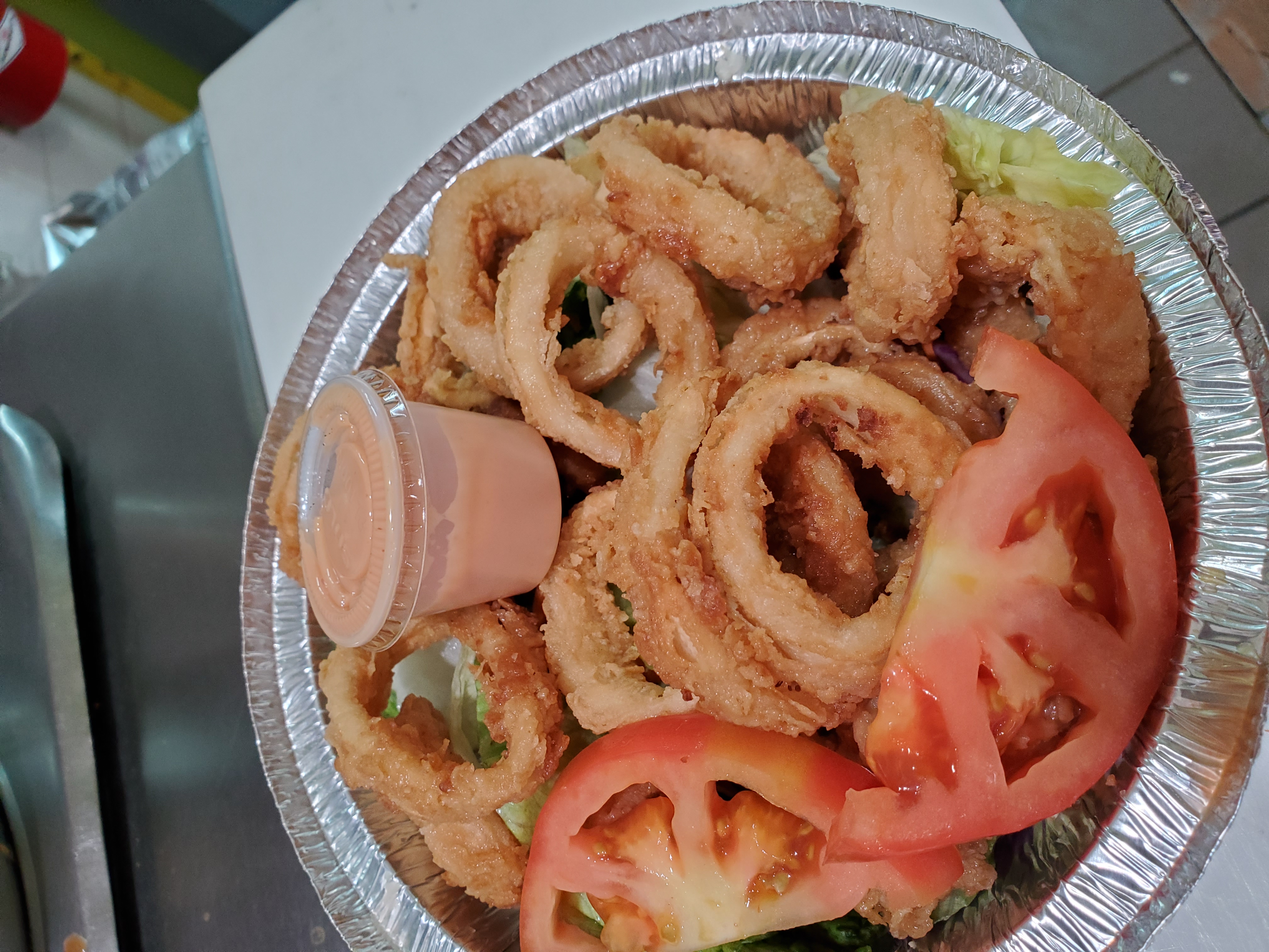 Order Calamares Fritos food online from El Conuco Restaurante store, Union City on bringmethat.com