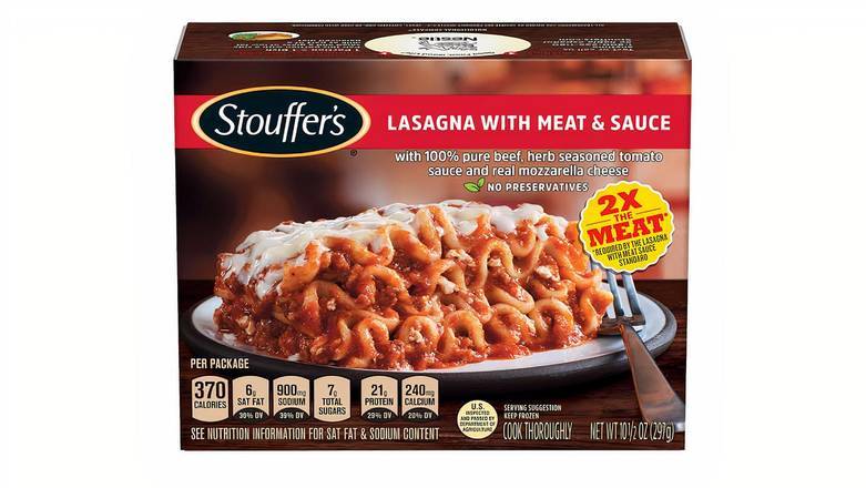Order Stouffer's Frozen Lasagna with Meat & Sauce Classics - 10.5 oz food online from Mac On 4th store, Alton on bringmethat.com