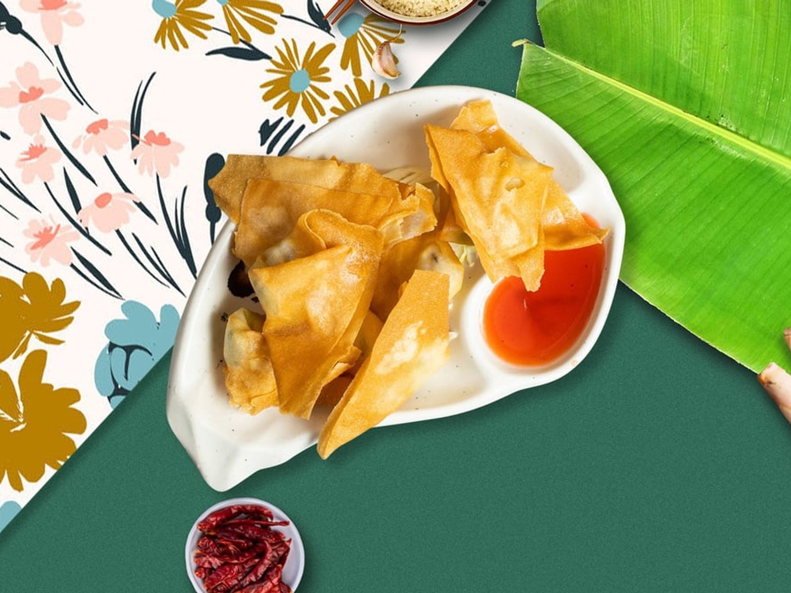 Order Cream Cheese Wontons food online from Spicy 9Thai store, Aurora on bringmethat.com