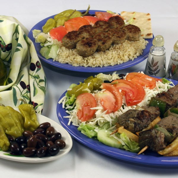 Order Beef Kabob Plate food online from Athenian Grill store, Reseda on bringmethat.com
