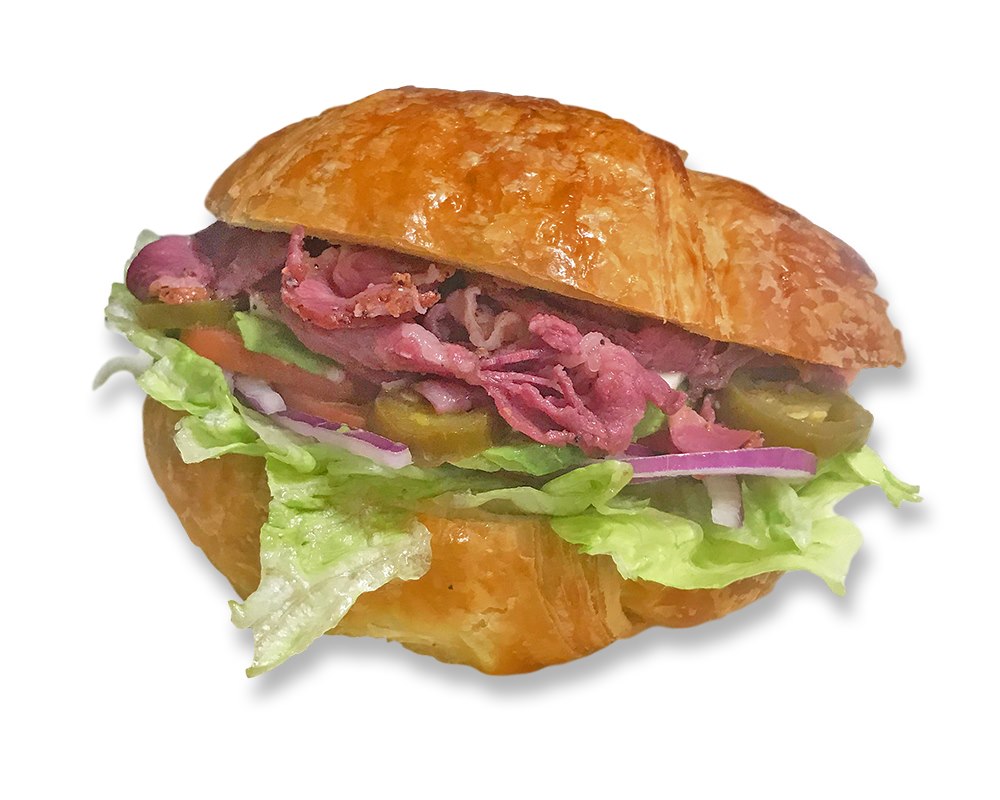 Order Pastrami and cheese sandwich food online from Honey Donuts store, Crowley on bringmethat.com
