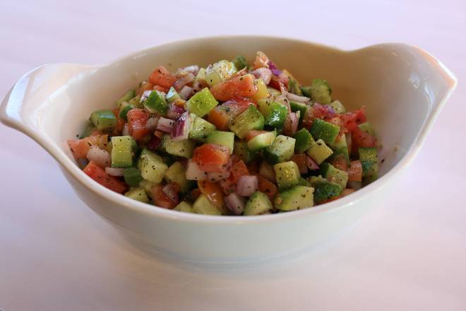 Order Shirazi Salad food online from Chickpeas Mediterranean Cafe store, Las Vegas on bringmethat.com