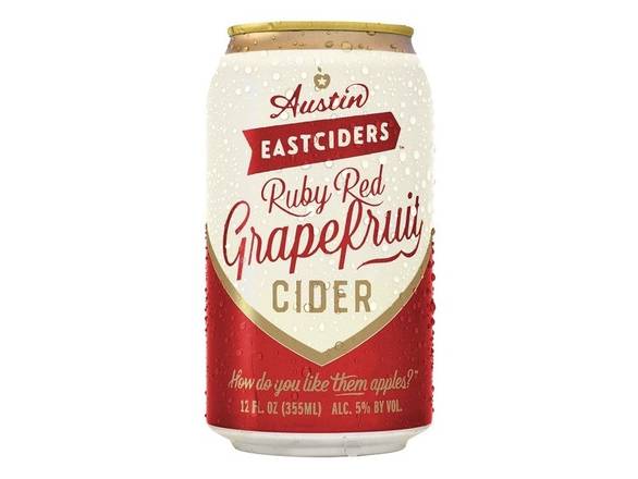 Order Austin Eastciders Ruby Red Grapefruit Cider - 6x 12oz Cans food online from Liquor Cabinet store, Houston on bringmethat.com