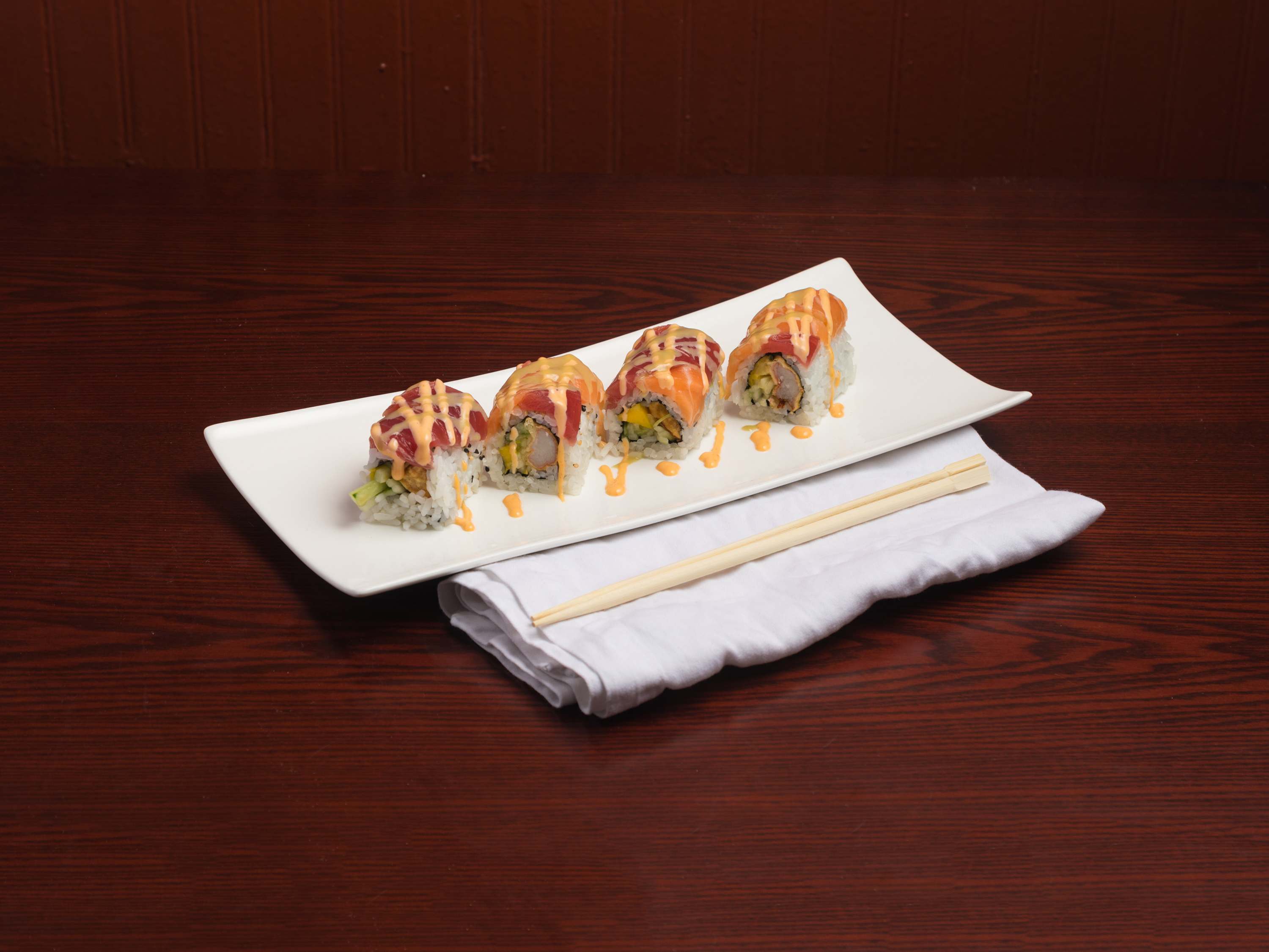 Order J128. Honey Moon Roll food online from Nagoya Sushi, Ramen, Chinese store, Medford on bringmethat.com