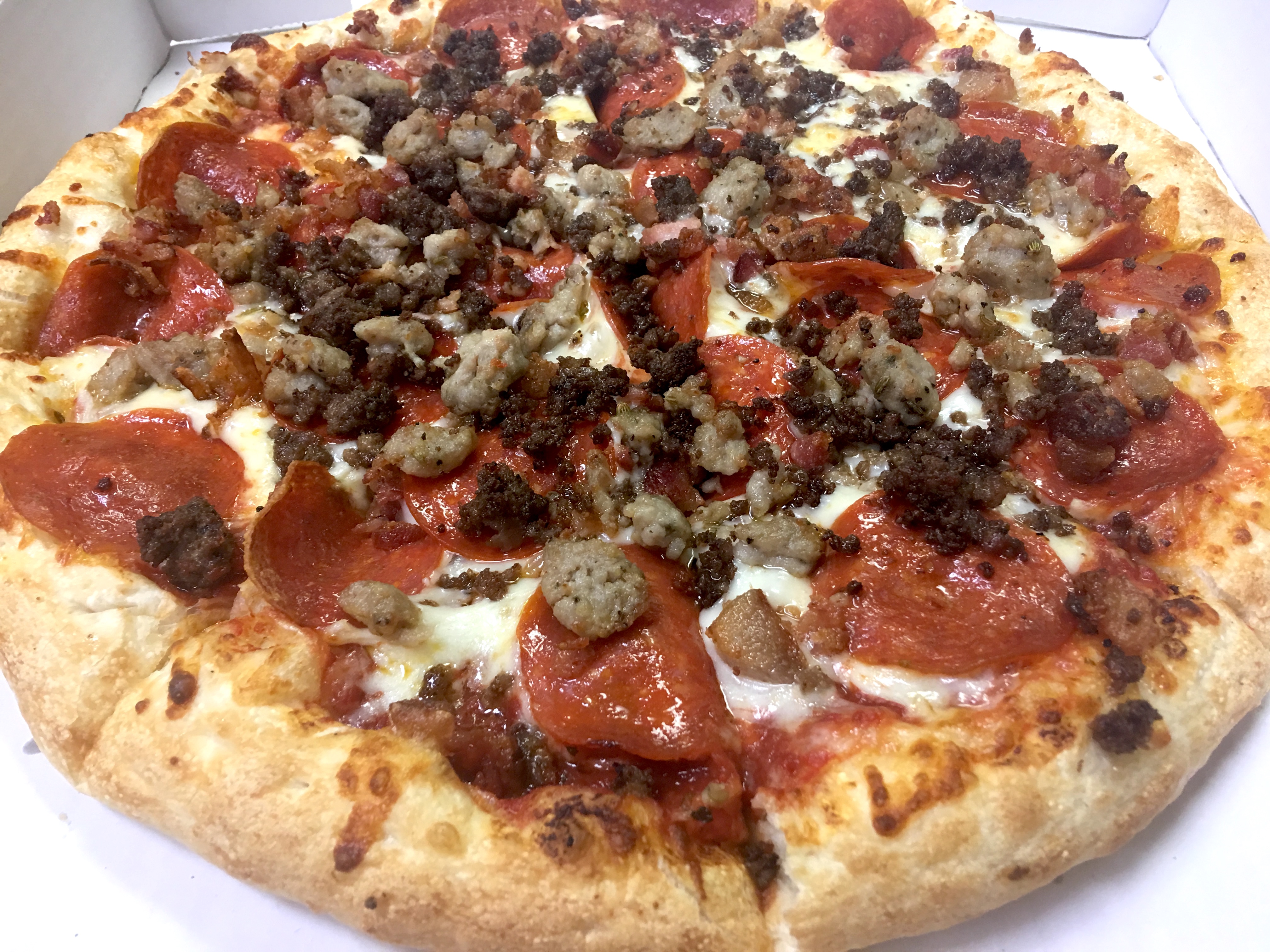 Order Meatfest Round Pizza food online from Toarmina Pizza store, Madison Heights on bringmethat.com
