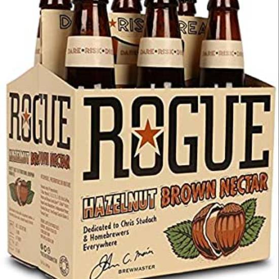 Order Rogue: Hazelnut Nectar Brown Ale 6-Pack food online from Bottlebox store, Norfolk on bringmethat.com