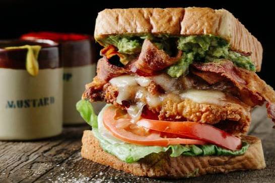 Order Bacon Chicken Sandwich food online from Finish Line Burgers store, Dallas on bringmethat.com