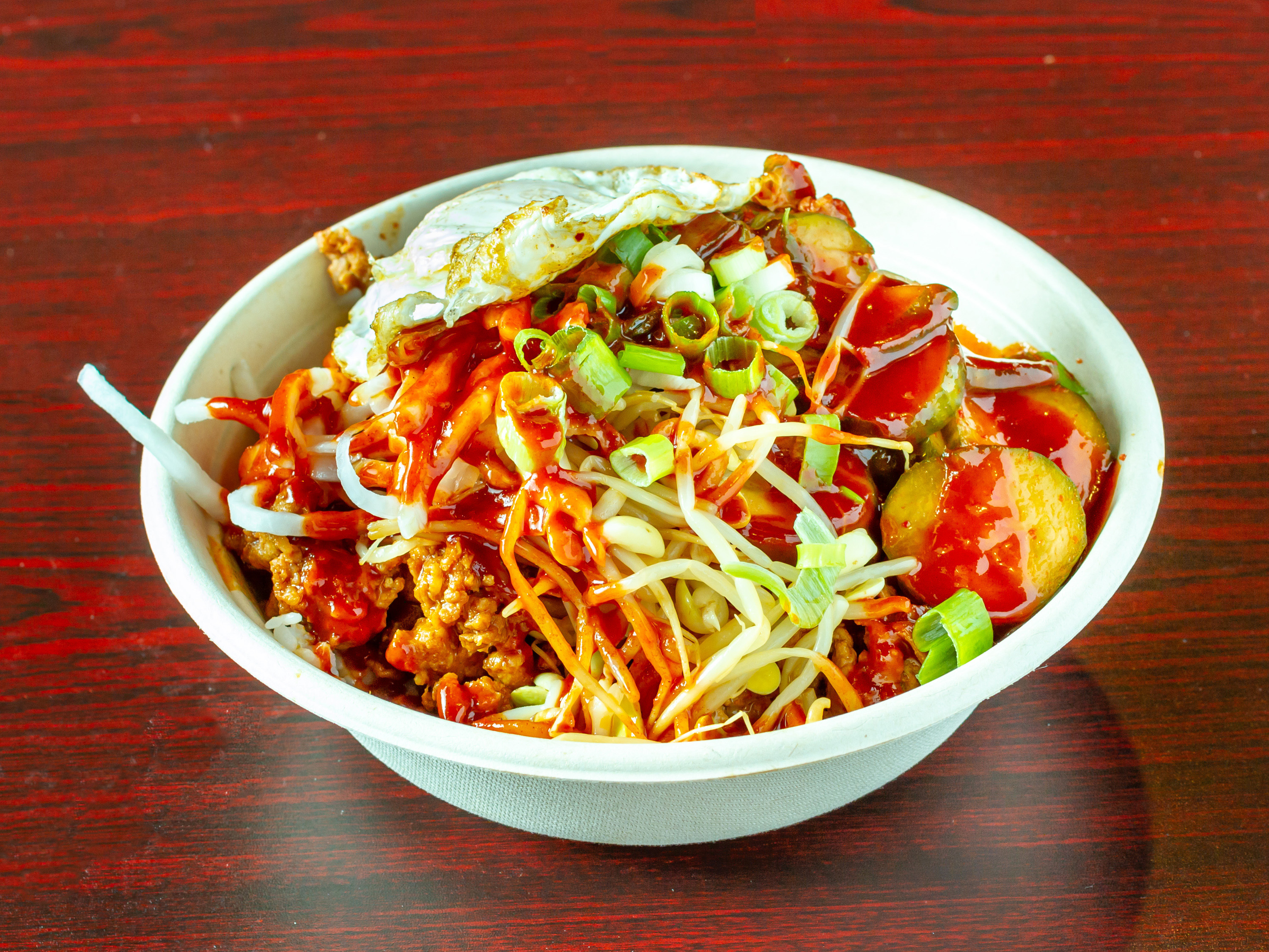 Order A. Bibimbap with Fried Egg food online from Red Tiger Korean Bbq Grill store, Pasadena on bringmethat.com