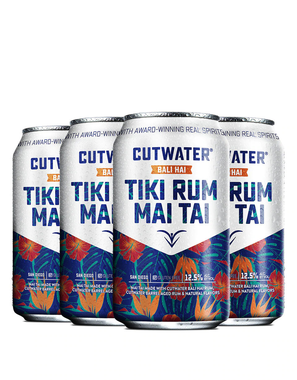 Order Cutwater Tiki Rum Mai Tai 4 Pack  food online from Mirage Wine & Liquor store, Palm Springs on bringmethat.com