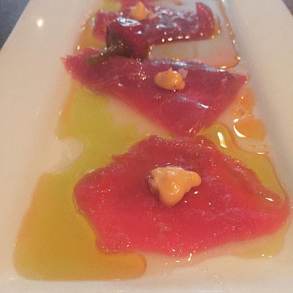 Order Yellow Fin Tuna Crudo food online from Customshop Handcrafted Food store, Charlotte on bringmethat.com