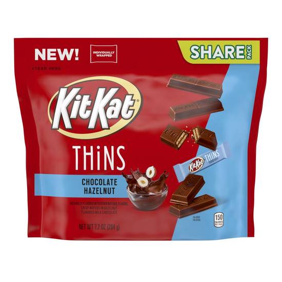 Order Kit Kat Thins Hazelnut Flavored Milk Chocolate Wafer Candy Bars, 7.2 OZ food online from Cvs store, LAKEWOOD on bringmethat.com