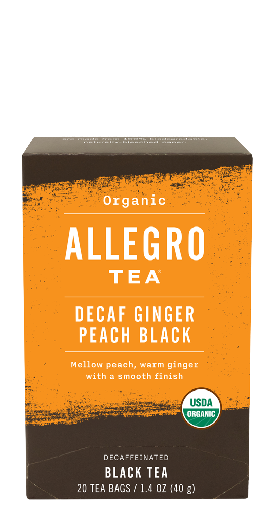 Order Organic Decaf Ginger Peach Black Tea food online from Allegro Coffee Company store, Greensboro on bringmethat.com