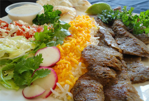 Order 10. Beef or Chicken Gyros food online from Shiraz Shish Kabob store, College Station on bringmethat.com
