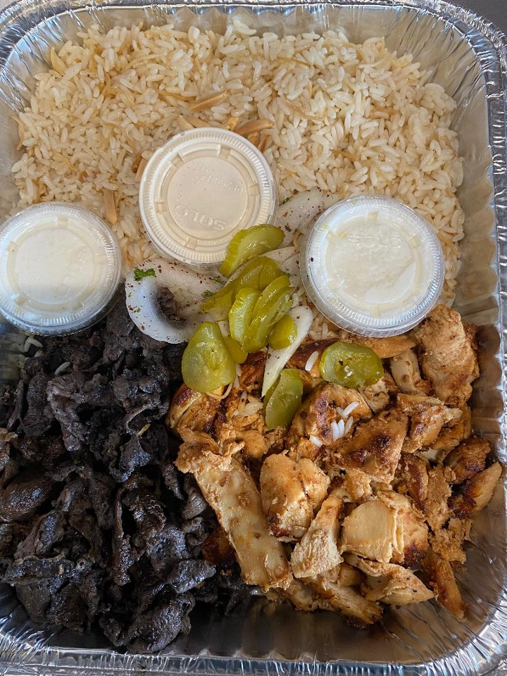 Order Shawarma  For Two With Small Hummus food online from La Fresh Mediterranean Grill store, Plymouth on bringmethat.com