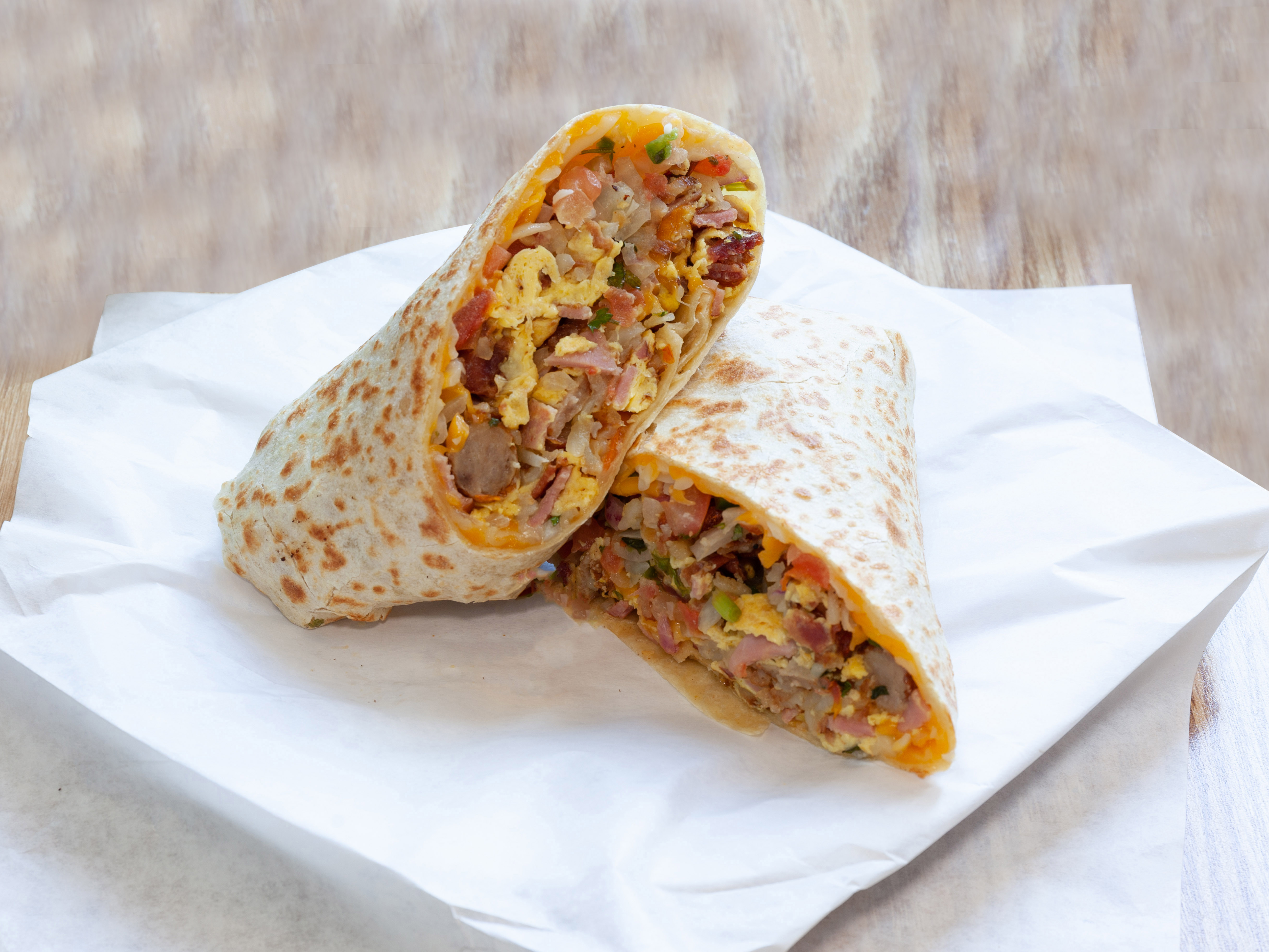Order Combo Breakfast Burrito food online from Nd Burgers store, Lancaster on bringmethat.com