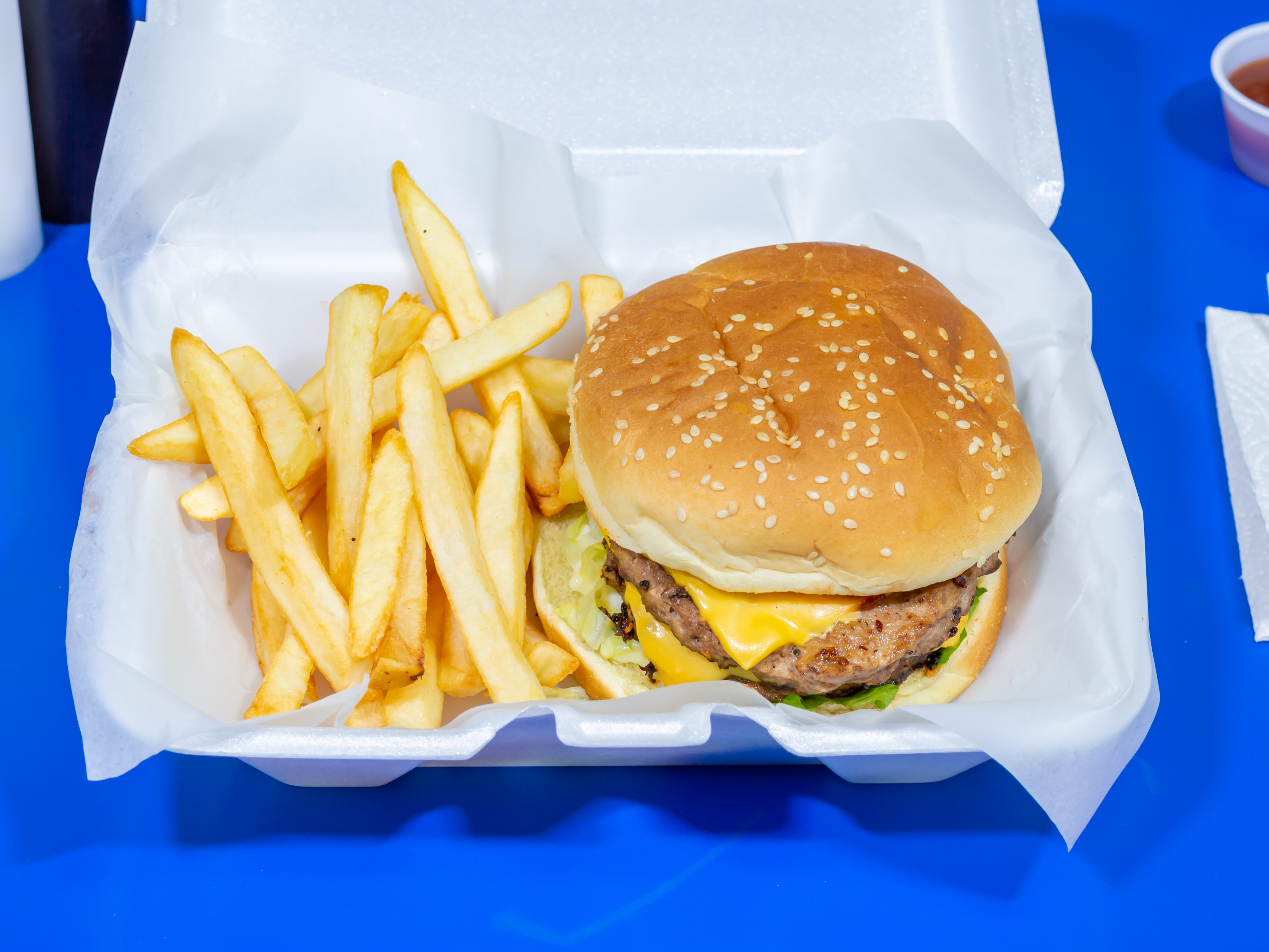 Order Double Cheeseburger with Fries food online from Doeboys Taste Of Chicago store, Kilgore on bringmethat.com