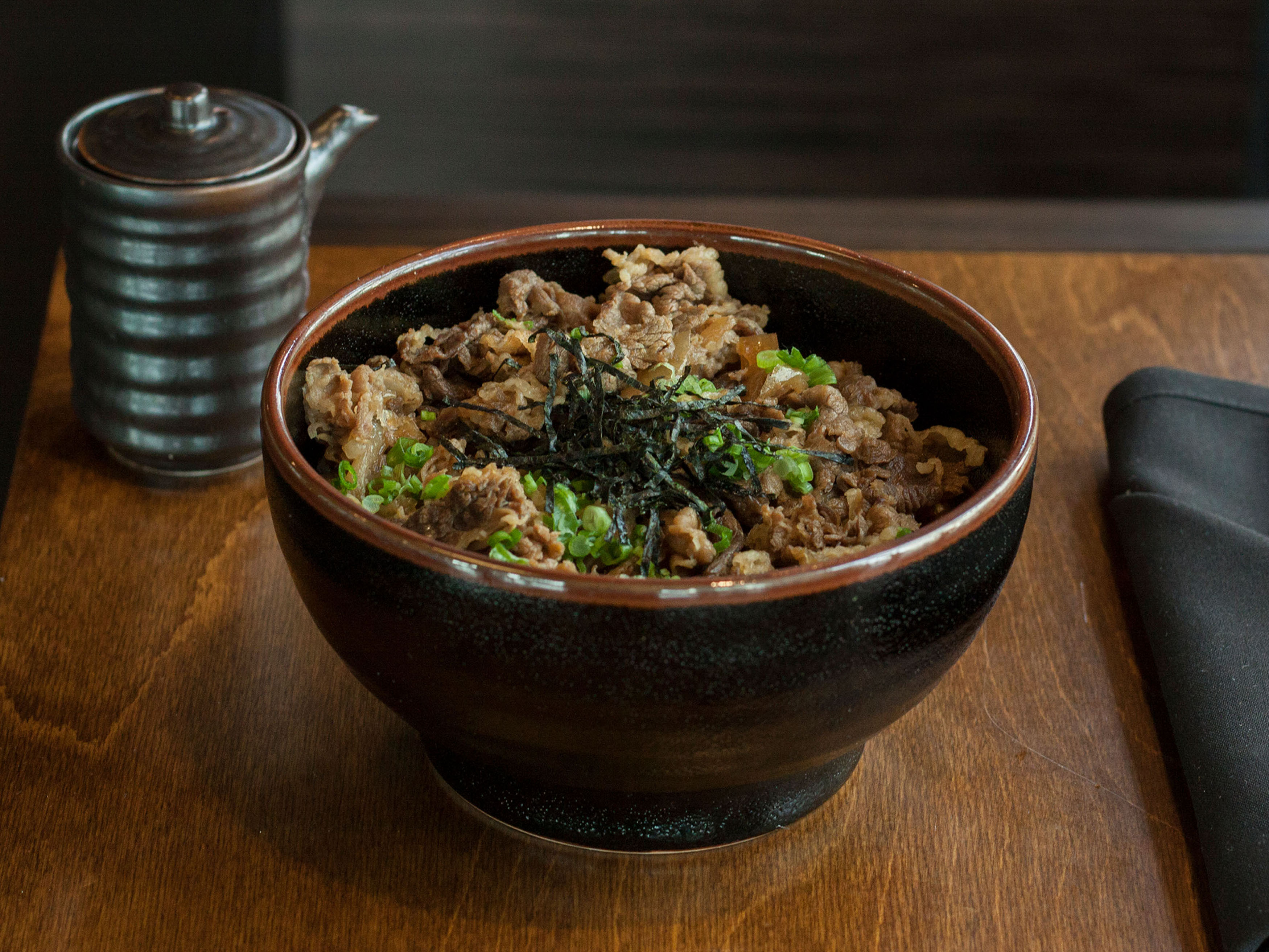 Order Sukiyaki Beef Don food online from The Gokan by Musashi store, Seattle on bringmethat.com