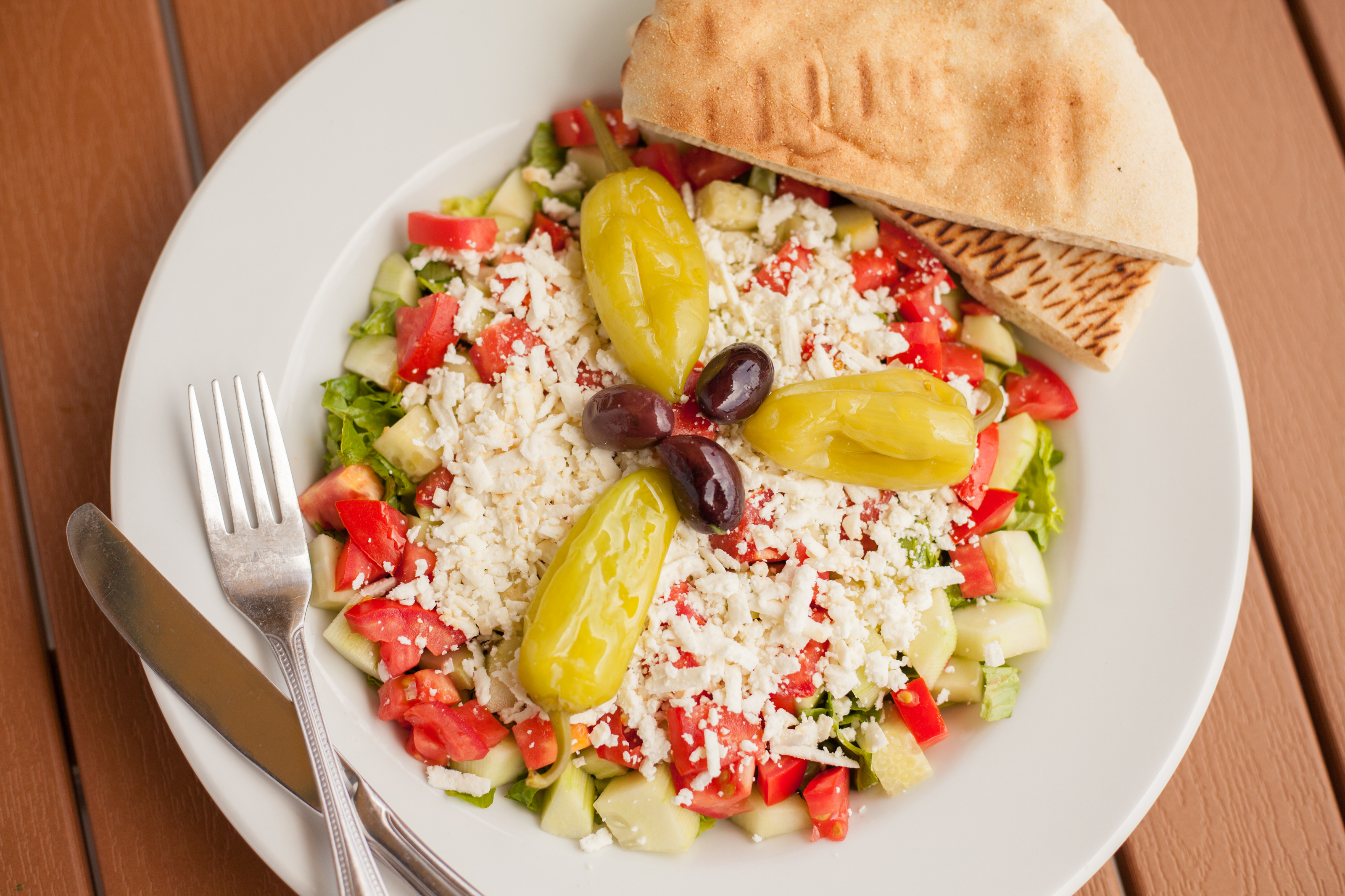 Order Greek Salad food online from California Pita store, Beverly Hills on bringmethat.com