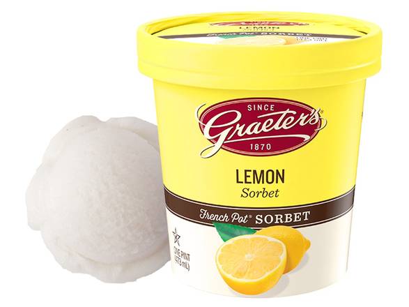 Order Lemon Sorbet Pint food online from Graeter Ice Cream store, Cincinnati on bringmethat.com