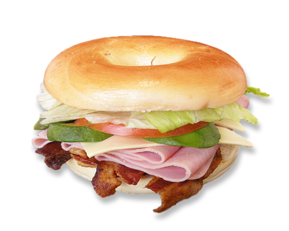 Order Ham, Bacon and Cheese Sandwich food online from Honey Donuts store, Crowley on bringmethat.com