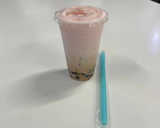 Order Strawberry Milk Tea food online from Top Grill store, San Jacinto on bringmethat.com