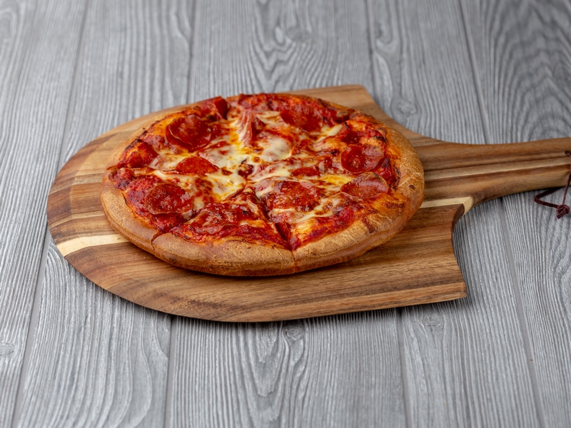 Order 1-Topping  Pizza food online from Deno's Pizza store, Long Beach on bringmethat.com