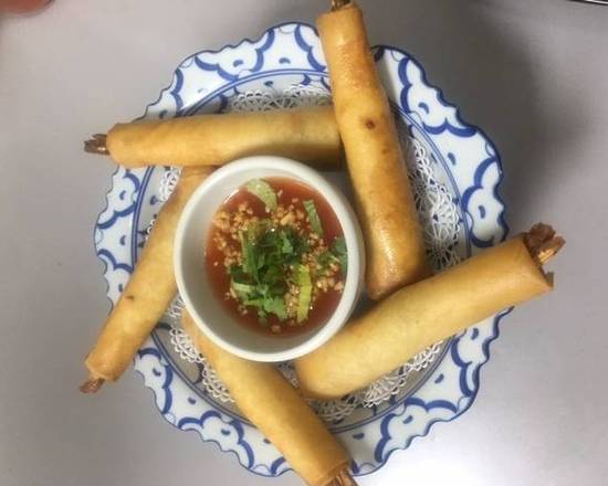 Order Shrimp in a Blanket (5 pcs) food online from Tomyumkung Thai Cafe store, Carrollton on bringmethat.com