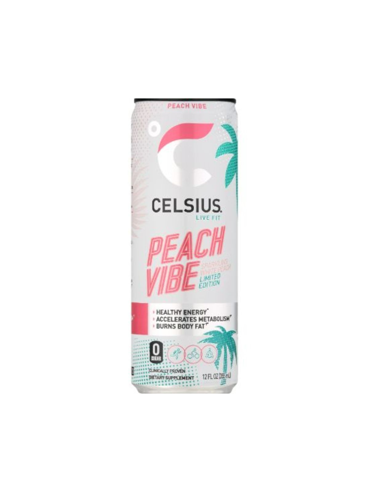 Order Celsius Energy Drink Sparkling Peach Vibes (12 oz) food online from Stock-Up Mart store, Marietta on bringmethat.com