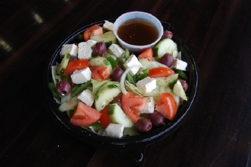Order Greek Salad - Large food online from Claymont Steak Shop store, Claymont on bringmethat.com