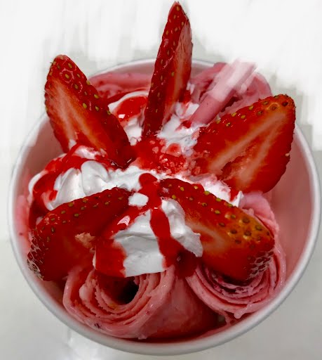 Order Strawberry Shorty Rolled Ice Cream food online from Touhy Fruity store, Norridge on bringmethat.com