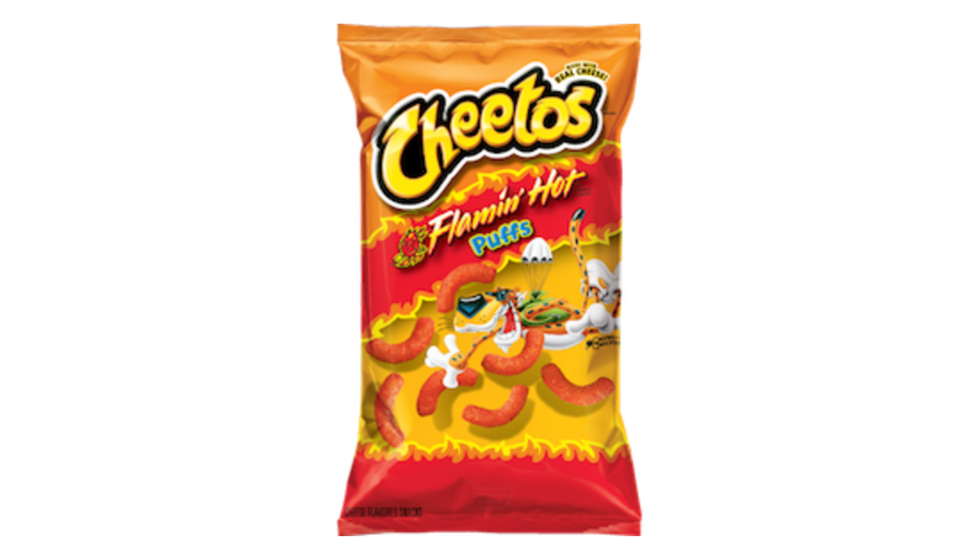 Order Cheetos Flamin' Hot Puffs 8.5oz food online from Dimension Liquor store, Lake Forest on bringmethat.com