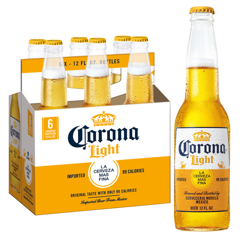 Order Corona Light beer 4.1% ABV 6 Pack Bottle food online from Mirage Wine & Liquor store, Palm Springs on bringmethat.com