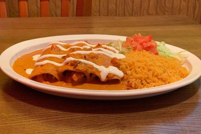 Order Grilled Chicken Enchiladas food online from Arepazo Latino And Bar store, Lakewood on bringmethat.com