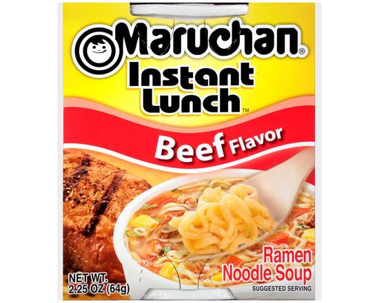 Order Maruchan Instant Lunch Beef Flavor Ramen Noodle Soup 2.25 oz food online from Rocket store, Anaheim on bringmethat.com