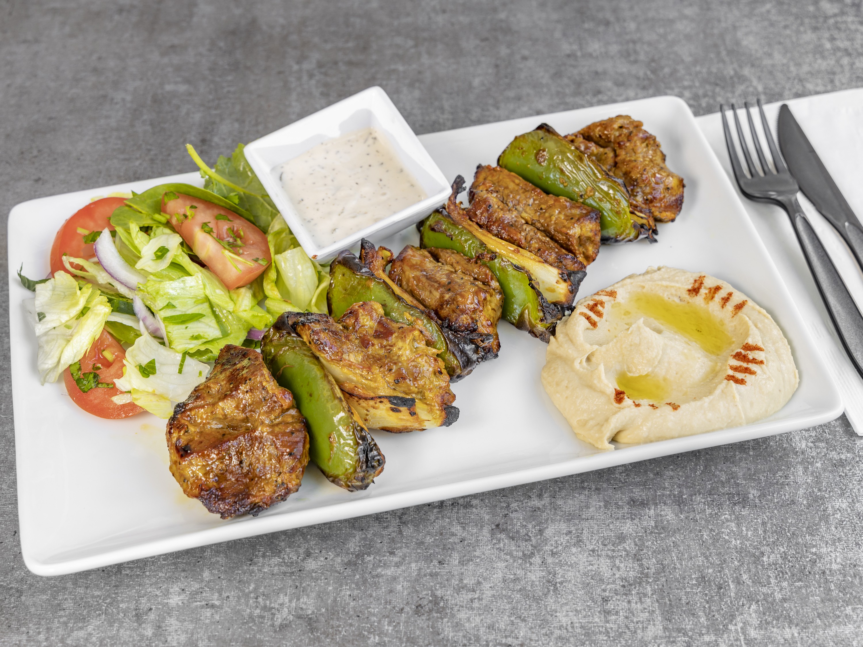 Order Beef Shish Plate food online from Momos Grill store, Irvine on bringmethat.com