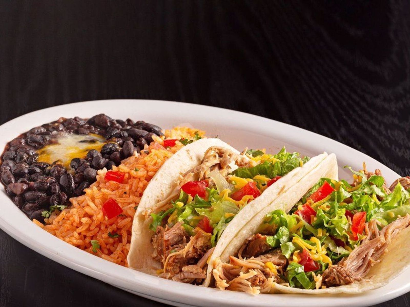 Order Carnitas Taco Platter ~ food online from El Fresco Mexican Grill store, Centreville on bringmethat.com