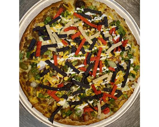 Order Taco Pizza Medium food online from Palio's Pizza Cafe store, Little Elm on bringmethat.com